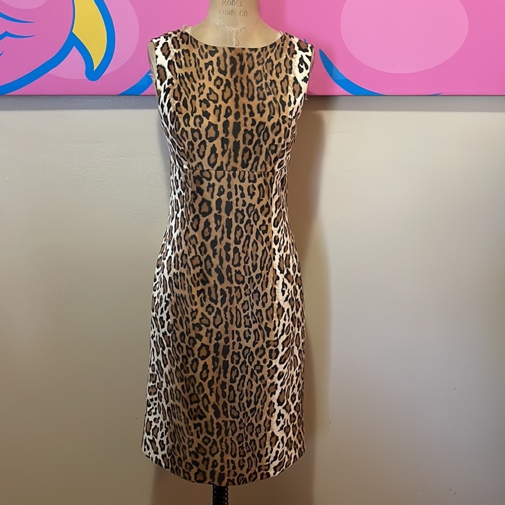 Moschino Cheap Chic Faux Fur Leopard Print Dress View 2